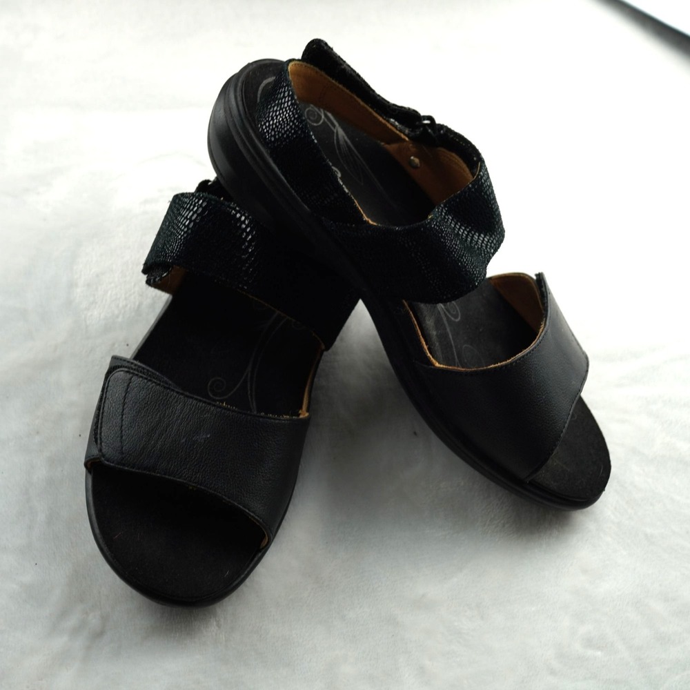 Revere Black Orthotic Comfort‎ Sandals EU 39 US 8 Adjustable Straps